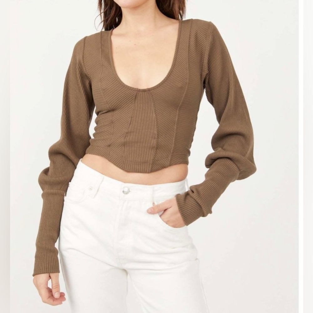 NWT Free People Petra Top / Tortoise Shell.